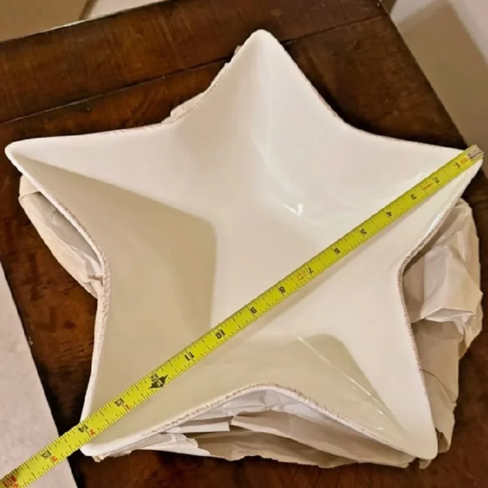 NEW Pottery Barn Star Serving Bowl | NWOT White Ivory Rustic Stoneware Bowl